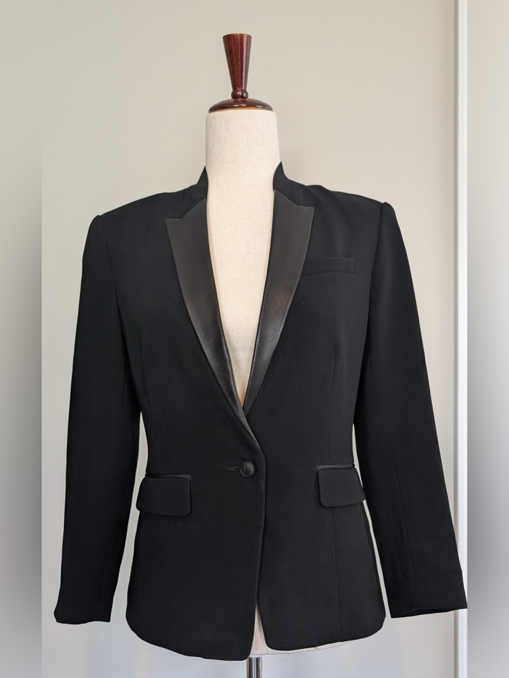Rag & Bone Women’s Smith Leather Lapel Blazer Single Breasted One-Button Size 6